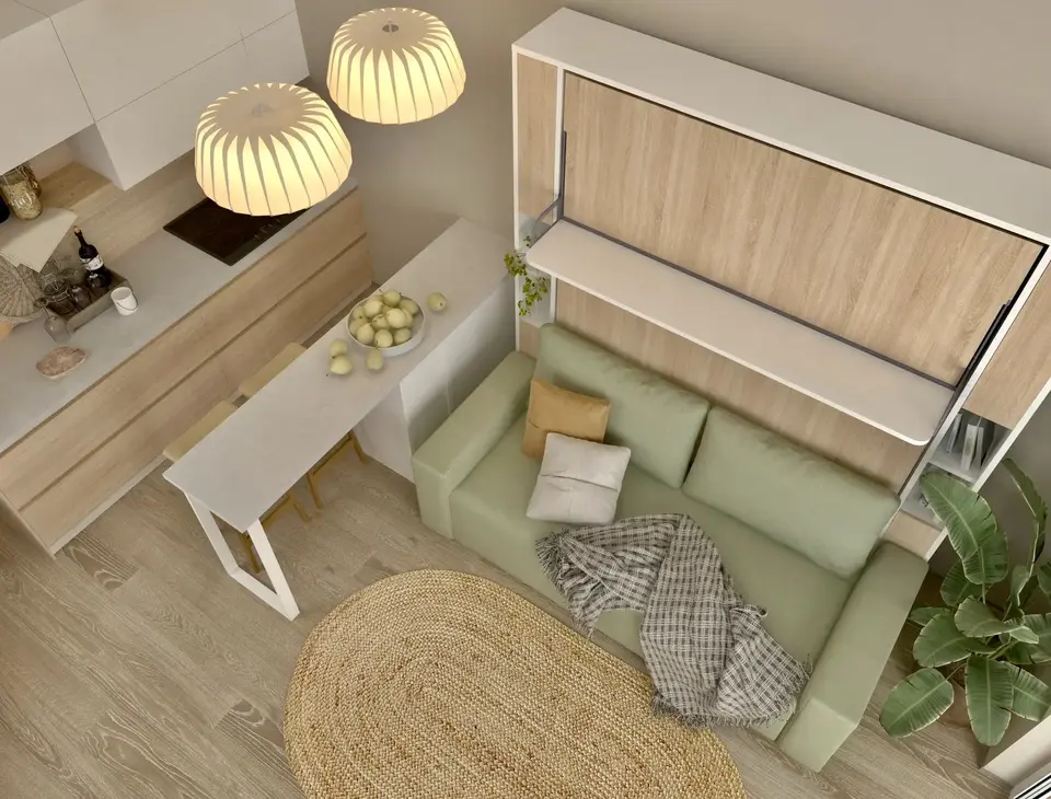 A closed Sigma Comfort wall bed in size 160×200