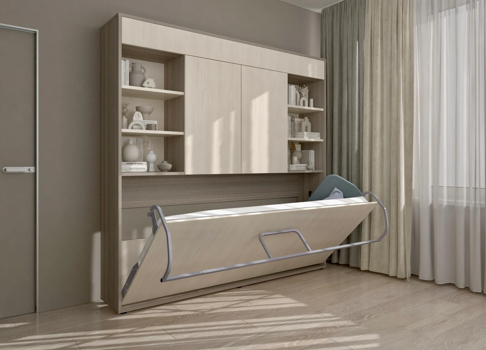Single wall bed «Combo 2 Light with top unit» — photo 1