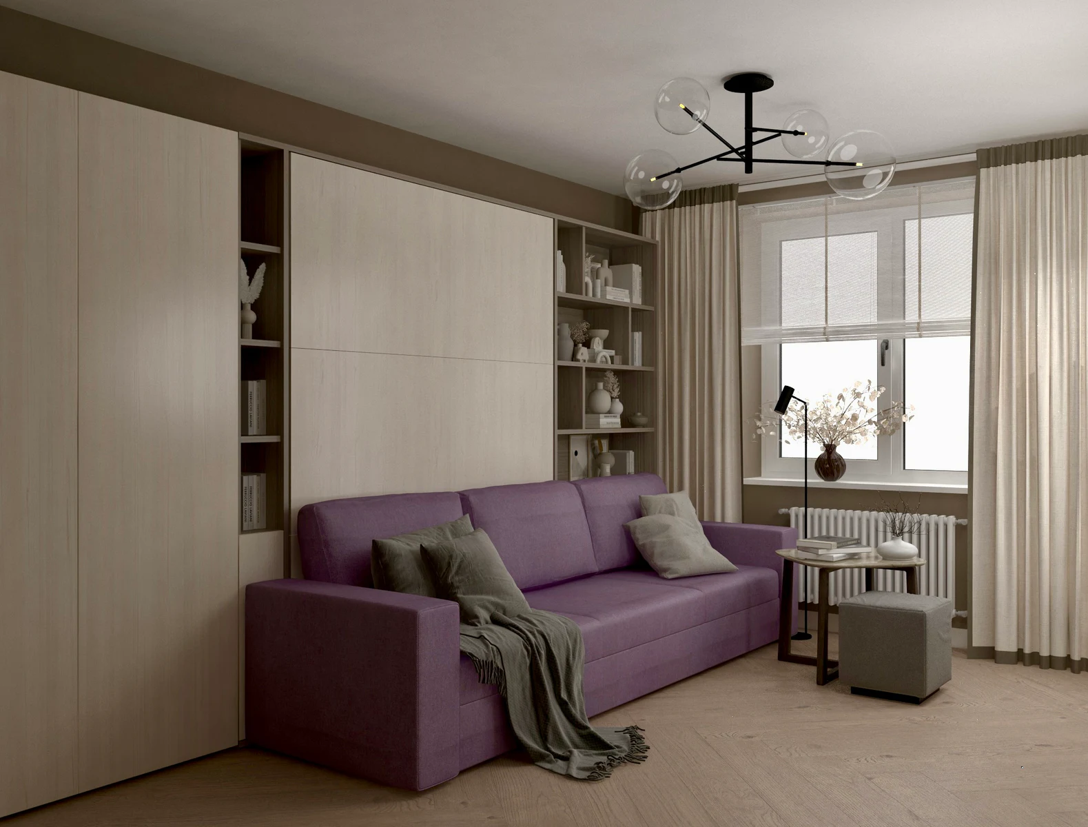 Wall bed with three-seat sofa «Sicilia» — photo 1