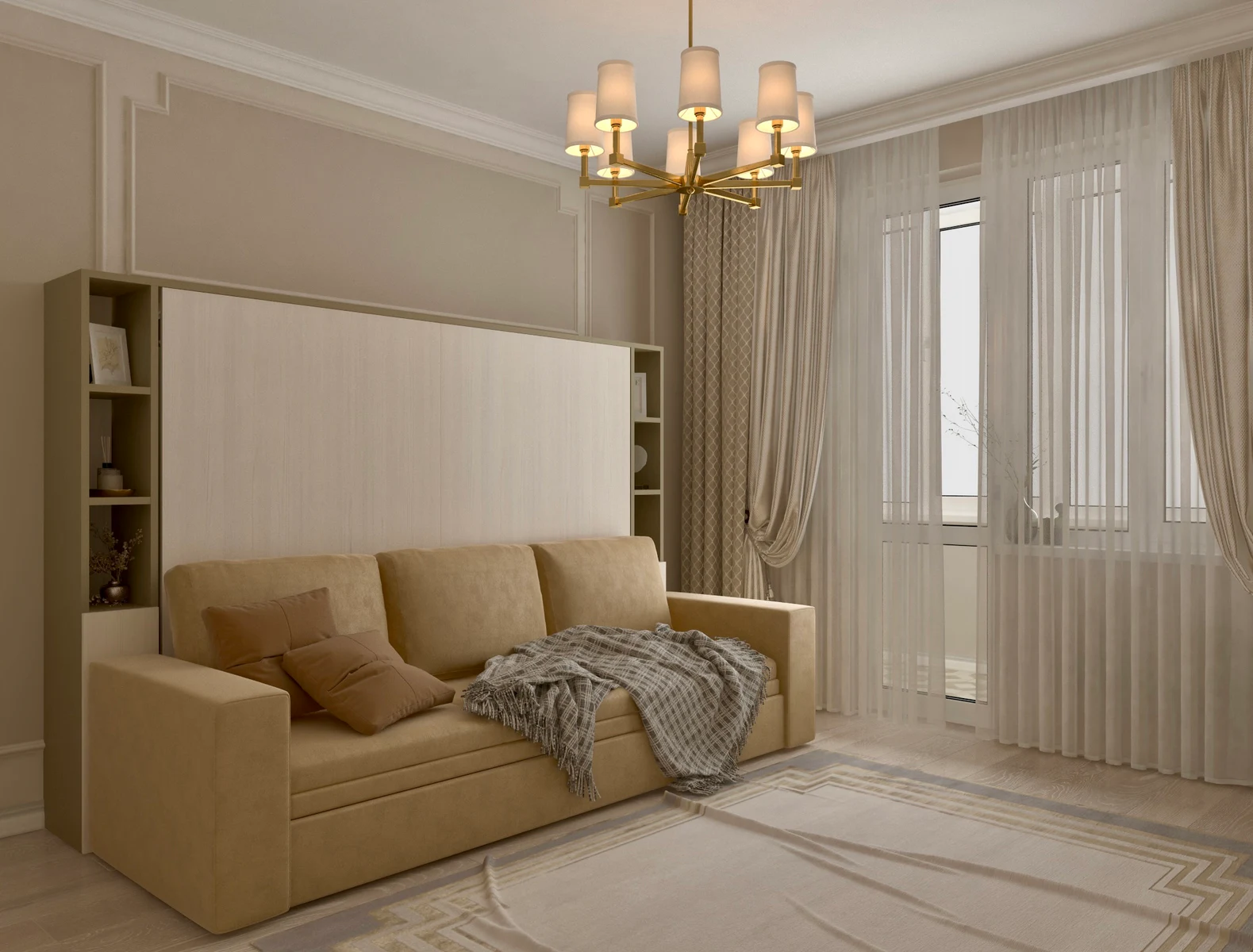 Wall bed with sofa «Sevilla» — photo 1